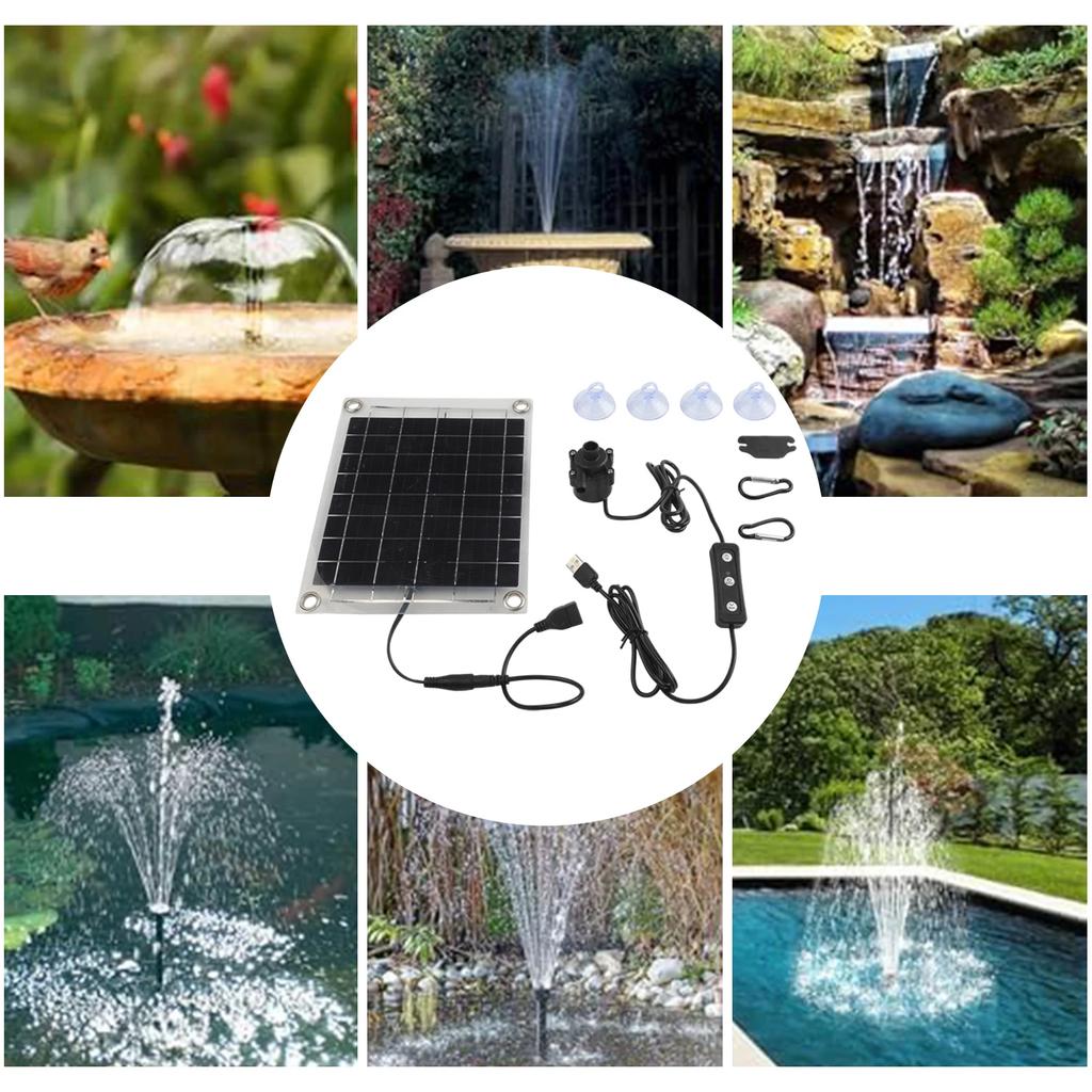 Long Lasting Solar Pump System Water Feature Outdoor Fountain 1.5 M 10W Pump Versatile Use 12V High-performance Solar Module