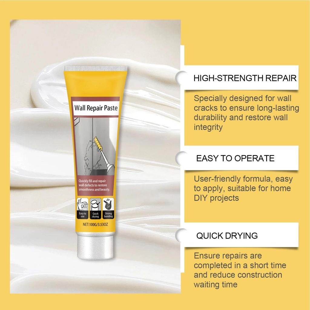 Wall Repair Paste 100g Quick Drying Maintenance Fix Filler Ceiling Cover Plaster Paste for Living Room Bedroom Bathroom Kitchen