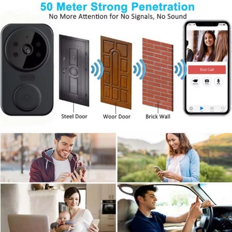 Outdoor home wifi wireless video doorbell with wifi camera uk waterproof and monitor