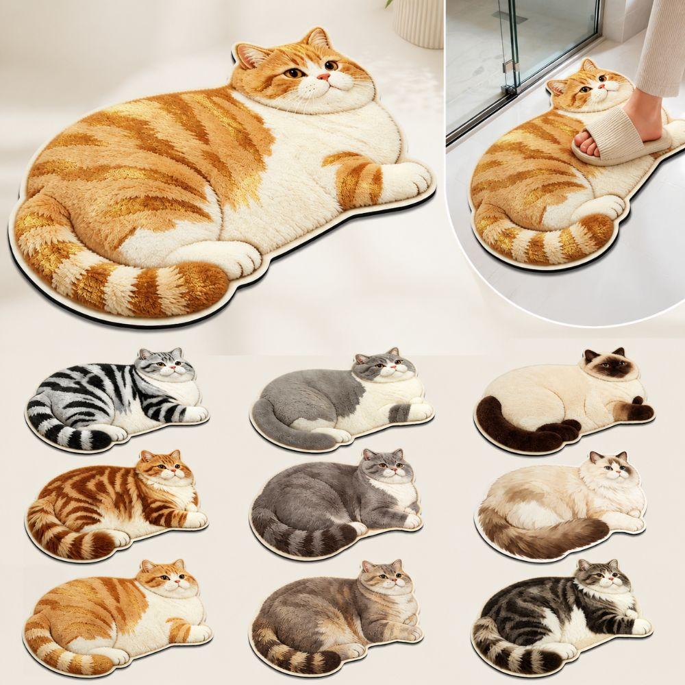 40*60cm Home Bathroom Carpet Ragdoll/ Orange Cat Bedroom Door Small Rug for Table Bedside