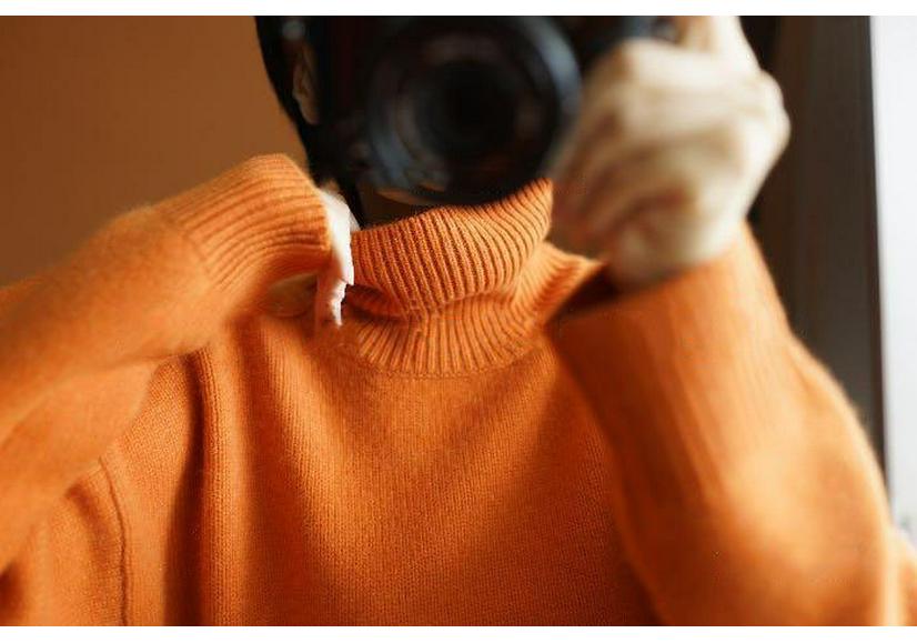 2025 Autumn/Winter Women's High Neck Loose Knit Sweater - Thick Pullover Base Layer, Fashionable Lazy Style