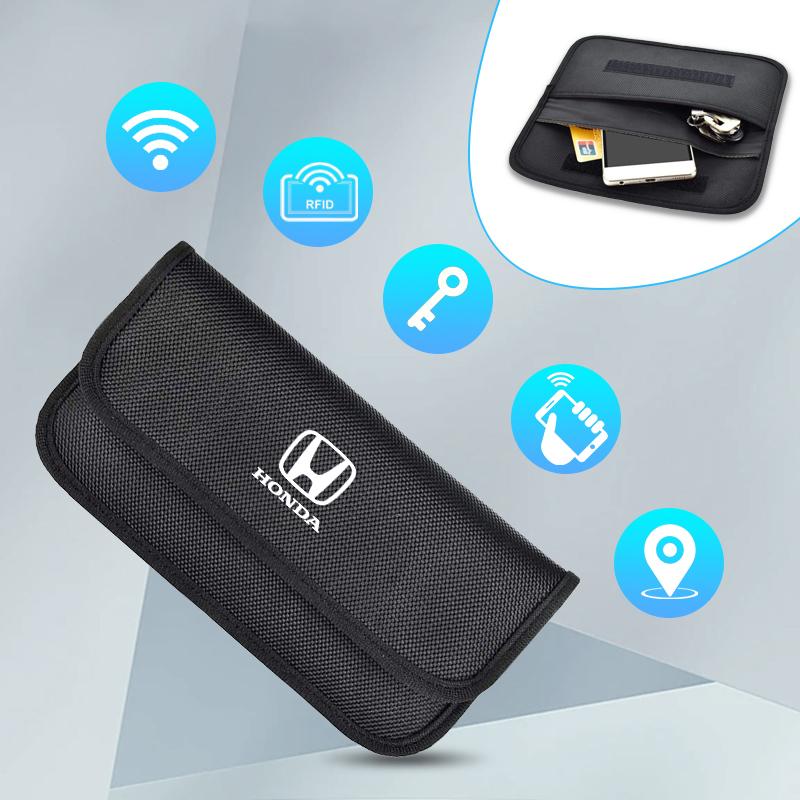 Car Key Signal Blocking Case Key Bag Credit Card Case For Honda Fit Jazz GK5 Civic Type-R CRV Pilot Accord HRV Car Accessories aip256