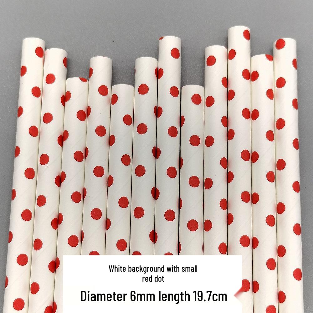 Colorful Polka Dot Biodegradable Paper Straws - Ideal for Juices, Beverages, Desserts & Table Decorations