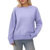 Women's Oversized Knit Sweater, Comfortable Top, Cute Thick Round Neck Plus Size Pullover Long Sleeve Clothing