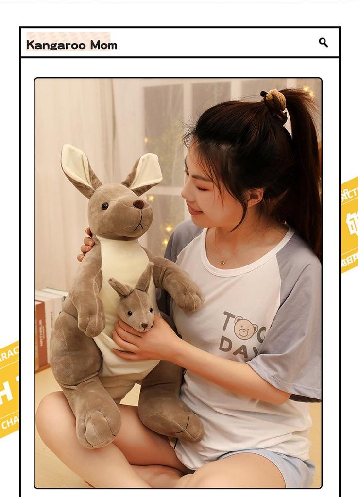 Adorable Kangaroo Plush Set: Mother and Baby Toy Figurines - Perfect Parent-Child Birthday Gift