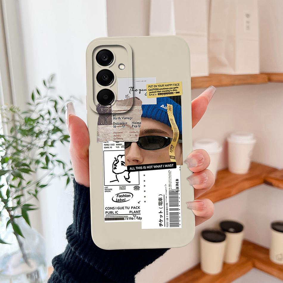 For Samsung Galaxy A37 A57 A17 A07 Phone Case Cute Astronaut Smooth Liquid Silicone Full Coverage Anti Drop Soft Durable Bumper