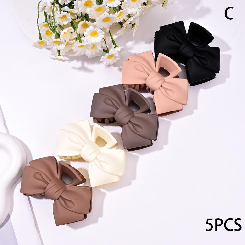 High-End Bow Claw Clip: Women's Solid Color Shark Clip, Large Size Hair Accessory