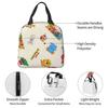 Tabekko Animal Insulated Lunch Bag with Bento Cooler Bag with Soft Cooler Bag Clasp, Black, Box, Insulated, Zipper, Compact, Bag, Tote/Eco