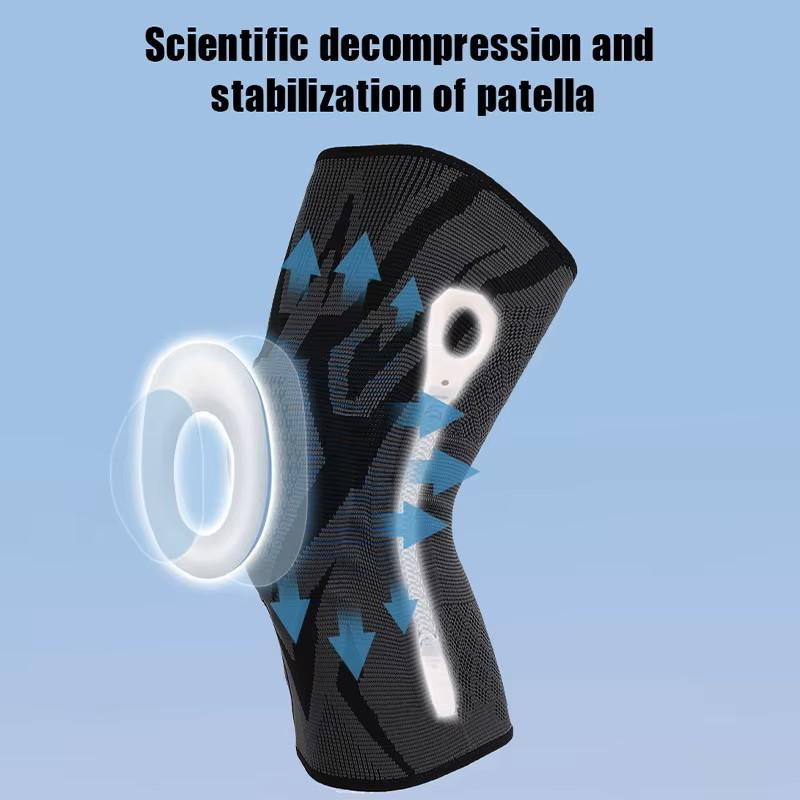 1 Pc Compression Knee Support Sleeve Elastic Breathable Knee Pads Brace Springs Gym Sports Protector Basketball Volleyball Run