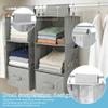 2Pcs 3 Tier Hanging Closet Organizer Foldable Wardrobe Tiered Shelves with Drawer Mesh Pocket Miscellaneous Luggage Storage Bag