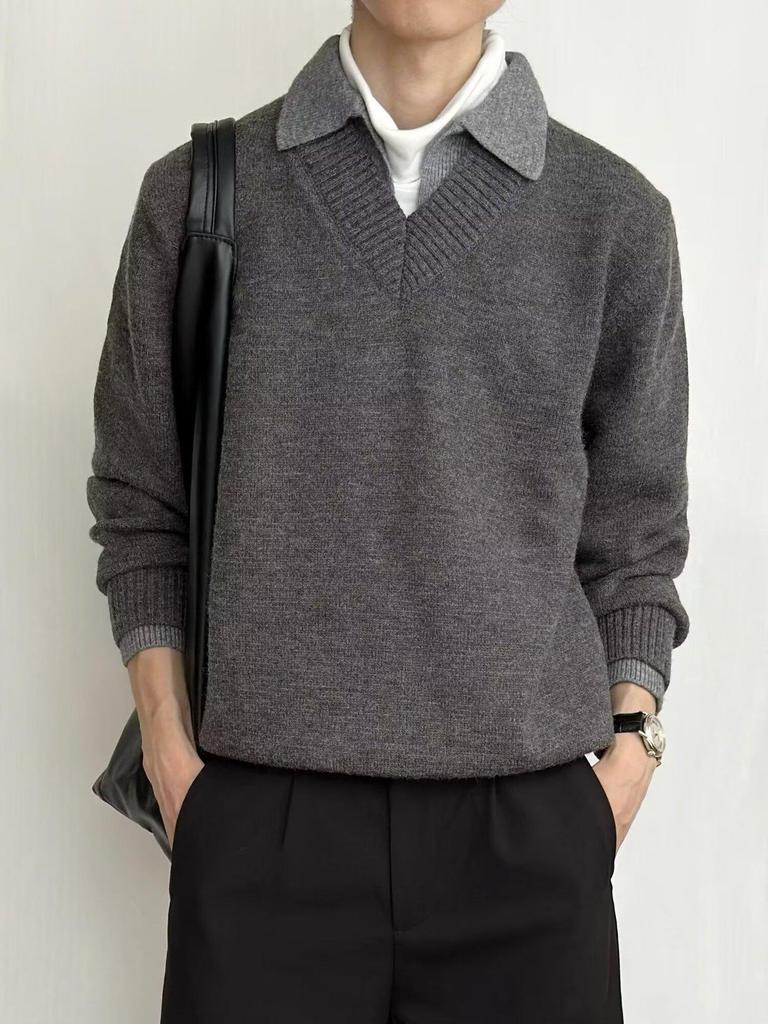 Men's Retro Creative Autumn/Winter Sweater - Trendy, Casual, Versatile, Loose-Fit Knitwear for Couples