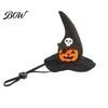 Cat Halloween Costume Accessory Witch Hat, Fun Pet Hat with Adjustable Elastic Strap, Cartoon Bat Themed Ghost Pumpkin Skull for Cats