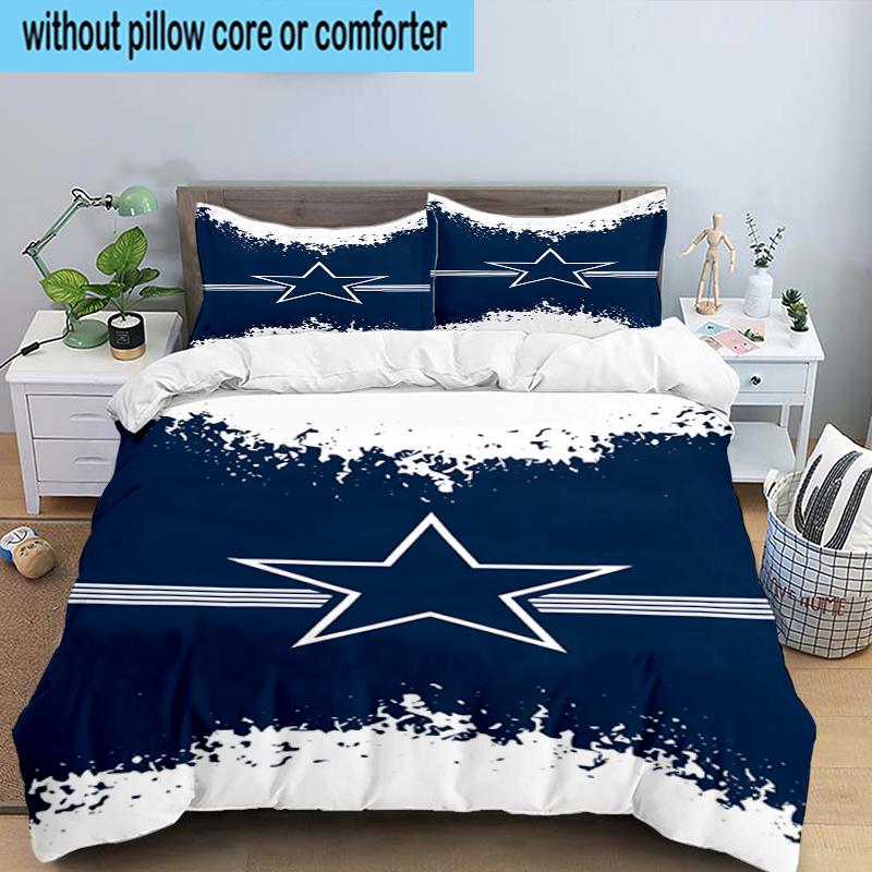 Dallas Cowboys 3PCS Bedding Set 2D Printing (Includes 1 Duvet Cover + 2 Pillowcases Coreless), Bedroom decor,Fan gift