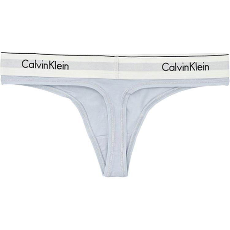 Calvin Klein Letter Jacquard Comfortable Thong Women Underwear Gray 0000F3786E-CIQ