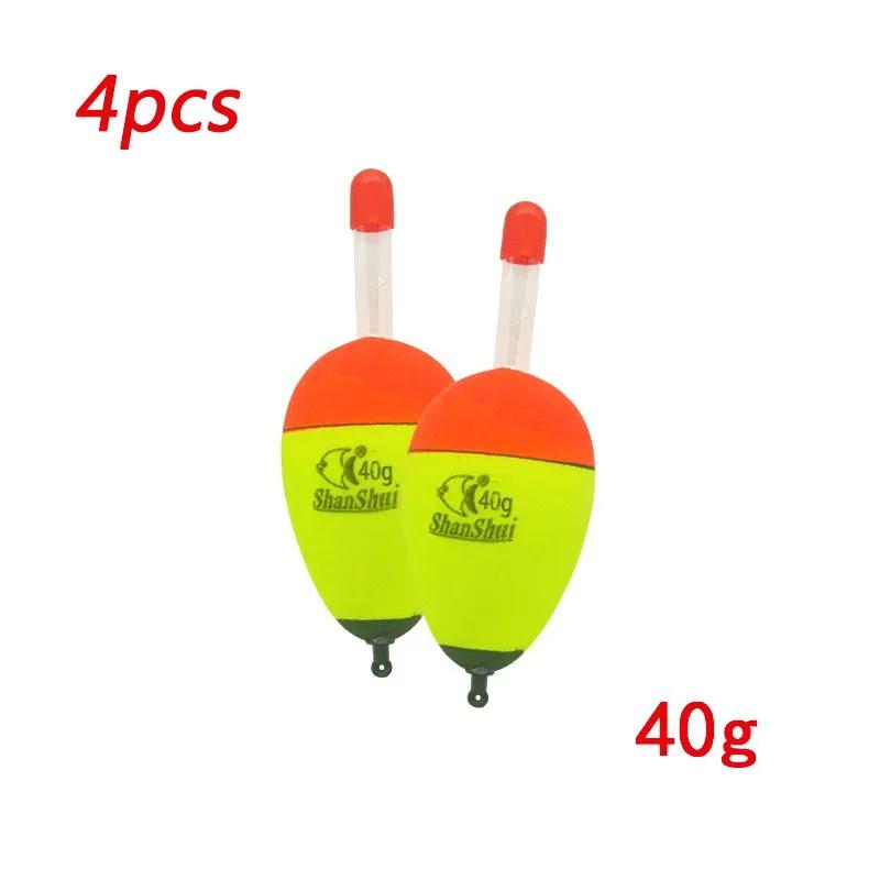 2/4Pcs EVA Luminous Fishing Night Float Light Stick Foam Plastic Bobber Sea Rock Fishing Buoyancy 10/20/30/40/50/60g/70/80g