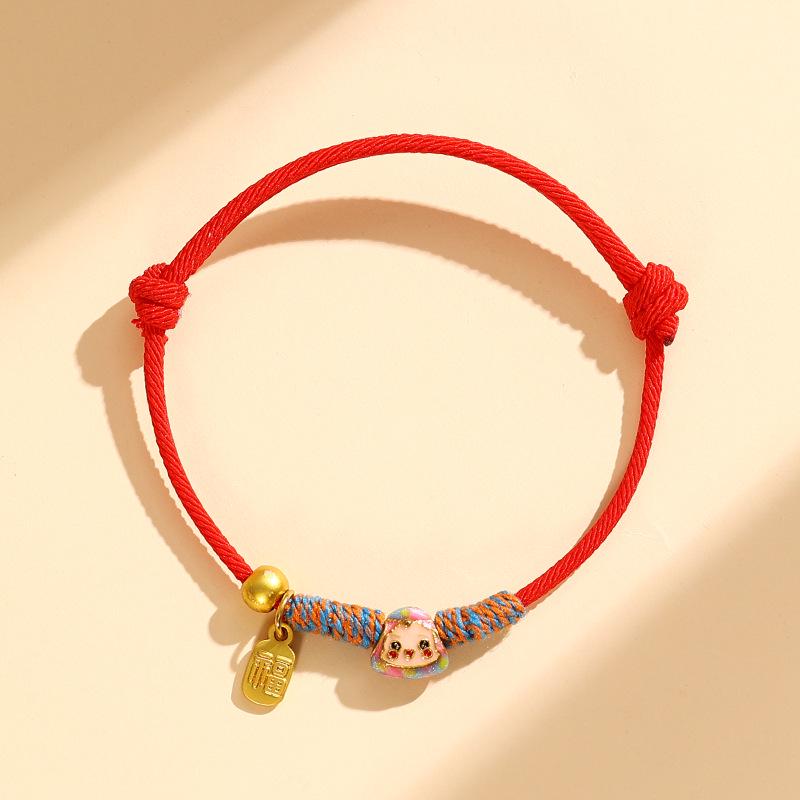 Dragon Boat Festival Five-Color Bracelet - Children s Iridescent Zongzi Charm  Adult Red Rope Gift