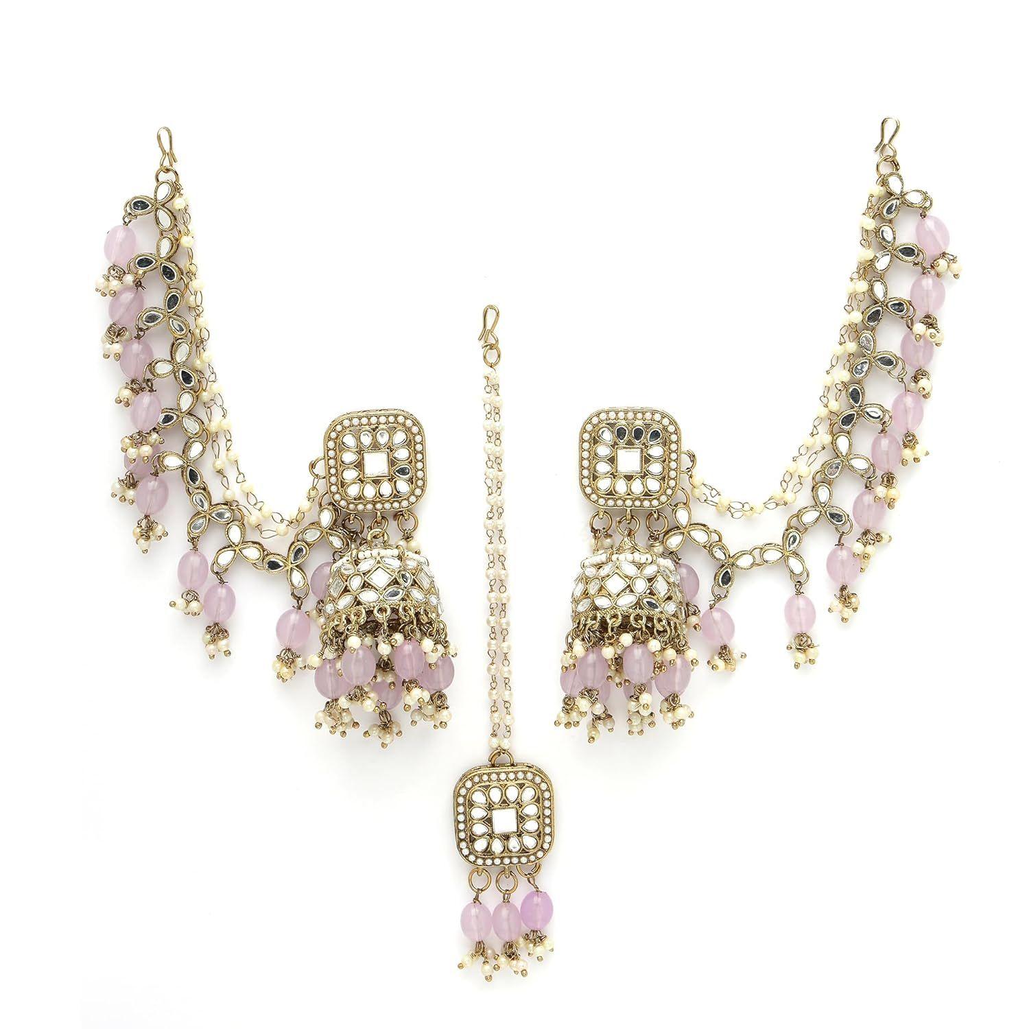 Традиционные Стильные Серьги Джумки Джумка Бахубали с Польки и Жемчугом Ювелирные Изделия для Девочек