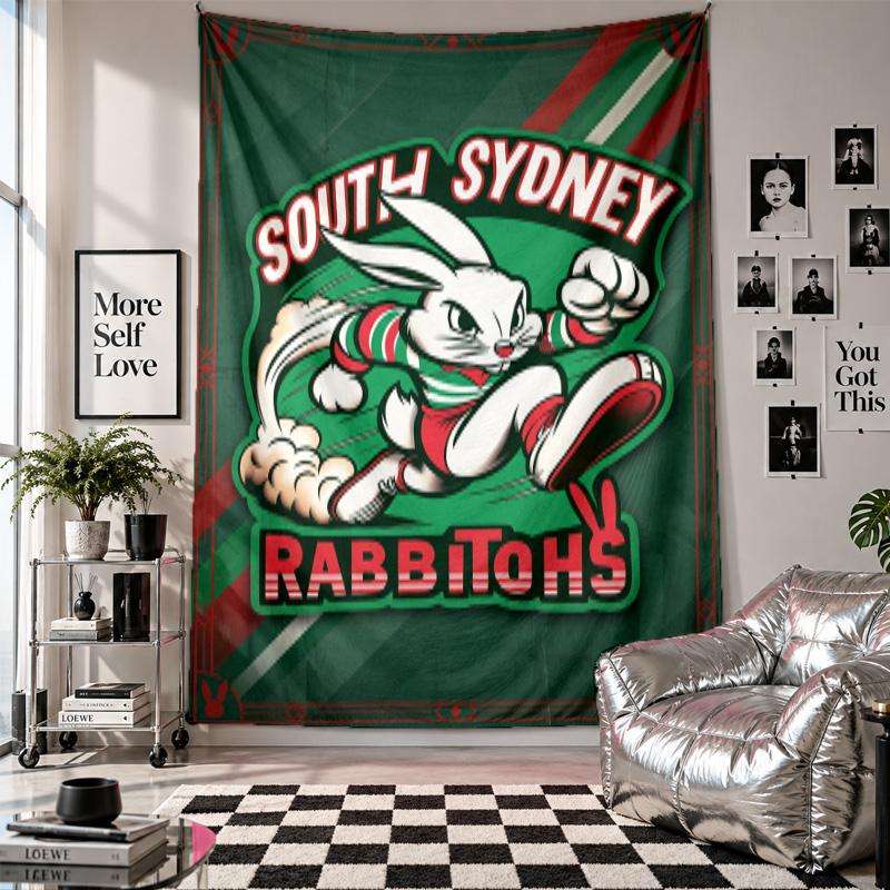 South Sydney Rabbitohs Wall Tapestry Home Decor Wall Hanging Cloth for Bedroom Living Room Background