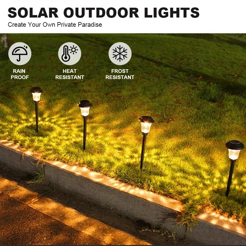 Solární venkovní osvětlení Nové zahradní lampy Vodotěsná Krajinná cesta na dvorek Zahrada Trávník Terasa Dekorativní LED osvětlení