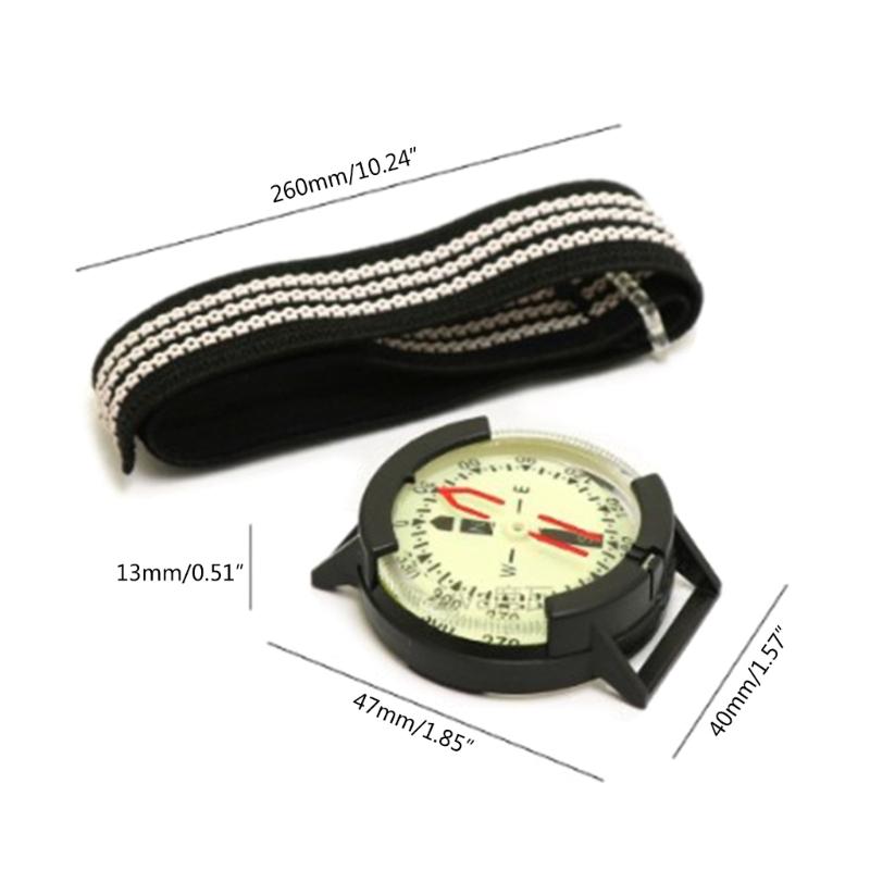 Waterproof Luminously Dial Compasses  Scubas Divings Navigations Compasses Adjust Strap Wristband Compasses