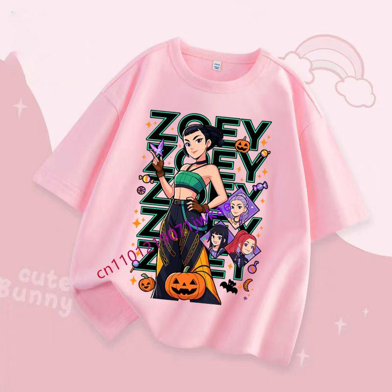 Dětské Hallowmas Oblečení s krátkým rukávem Dárek KPop Tričko Lovci démonů pro děti Kreslené tričko Top Bílé Kulatý výstřih Oblečení