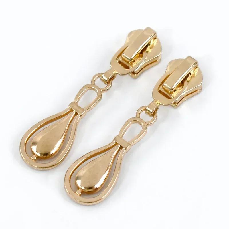 5/10Pcs Meetee 5# Zipper Sliders for Metal Nylon Resin Zips Clothes Bag Zippers Pull Head Repair Kit Garment Sewing Accessories