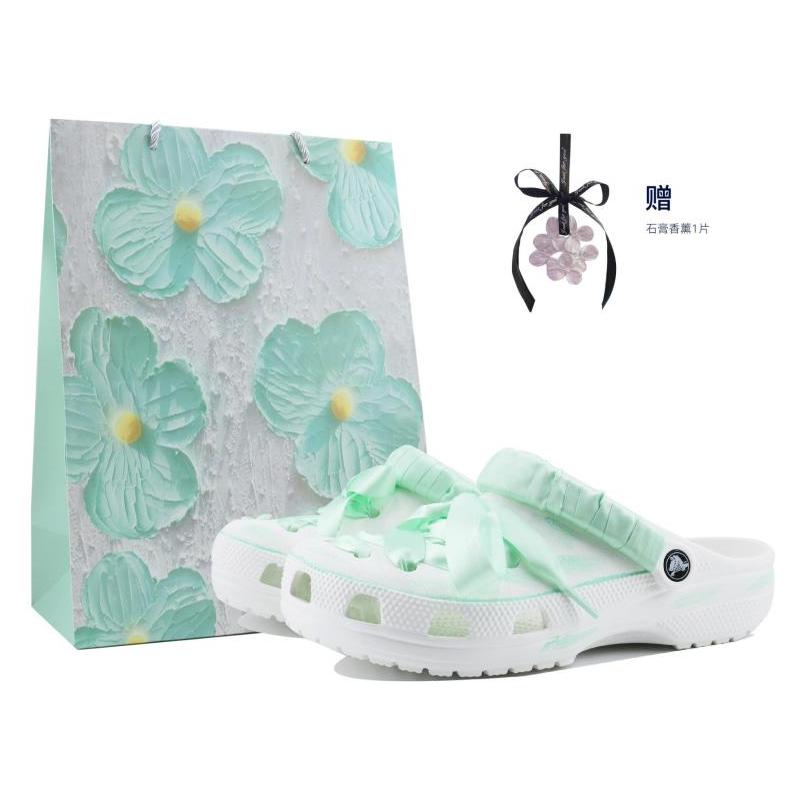 Crocs Classic Clog SDS Green Bubble Home Casual Clogs for Men and Women in White