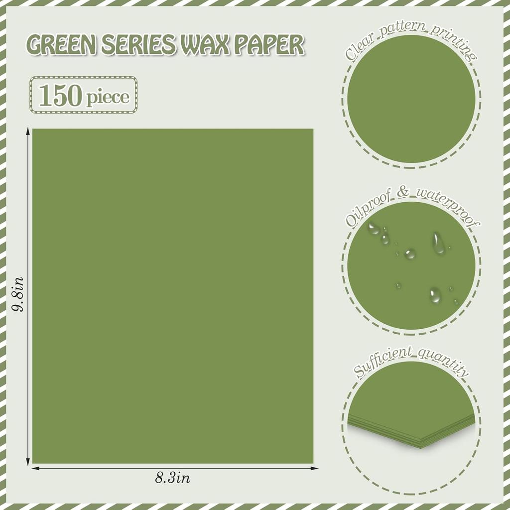 150Pcs Lime Green Deli Paper, 9.8 x 8.3in Lime Green Proof Food Deli Grease Resistant Paper for Home Kitchen