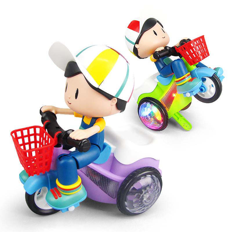 Elektrisches Dreirad für Kinder mit Musik, Lichtern und Cartoon-Design - Universelles Muldenkipper-Spielzeug für Jungen und Mädchen