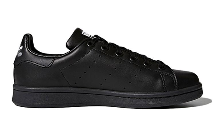 adidas Originals STAN SMITH J Abrasion Resistant Low Top Kids' Skateboarding Shoes Black Teenagers M20604