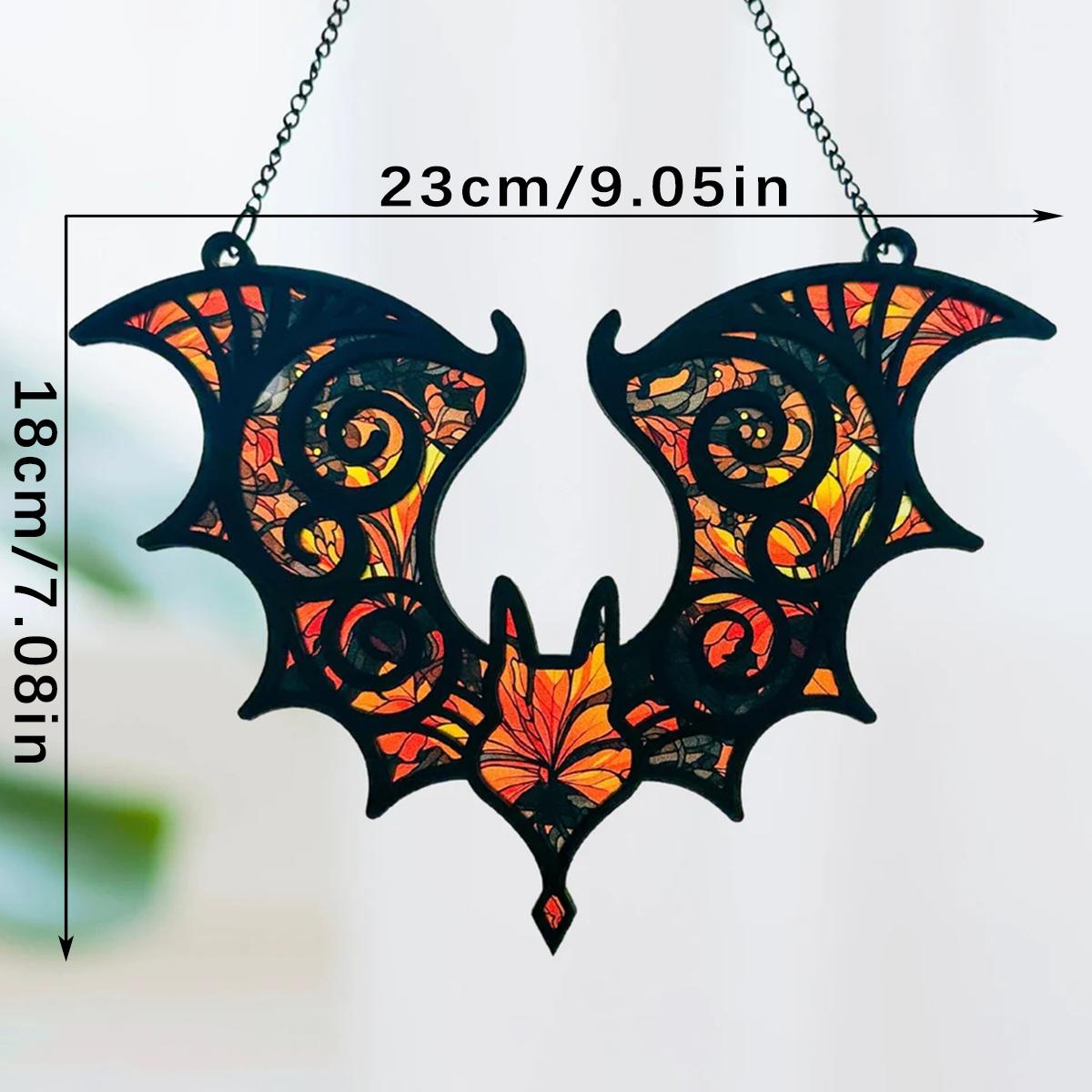 

Акриловое подвесное украшение в виде летучей мыши, эффект витража, готический декор на Хэллоуин для окна, разноцветный ловец солнца для украшения дома, вечеринки, подарок