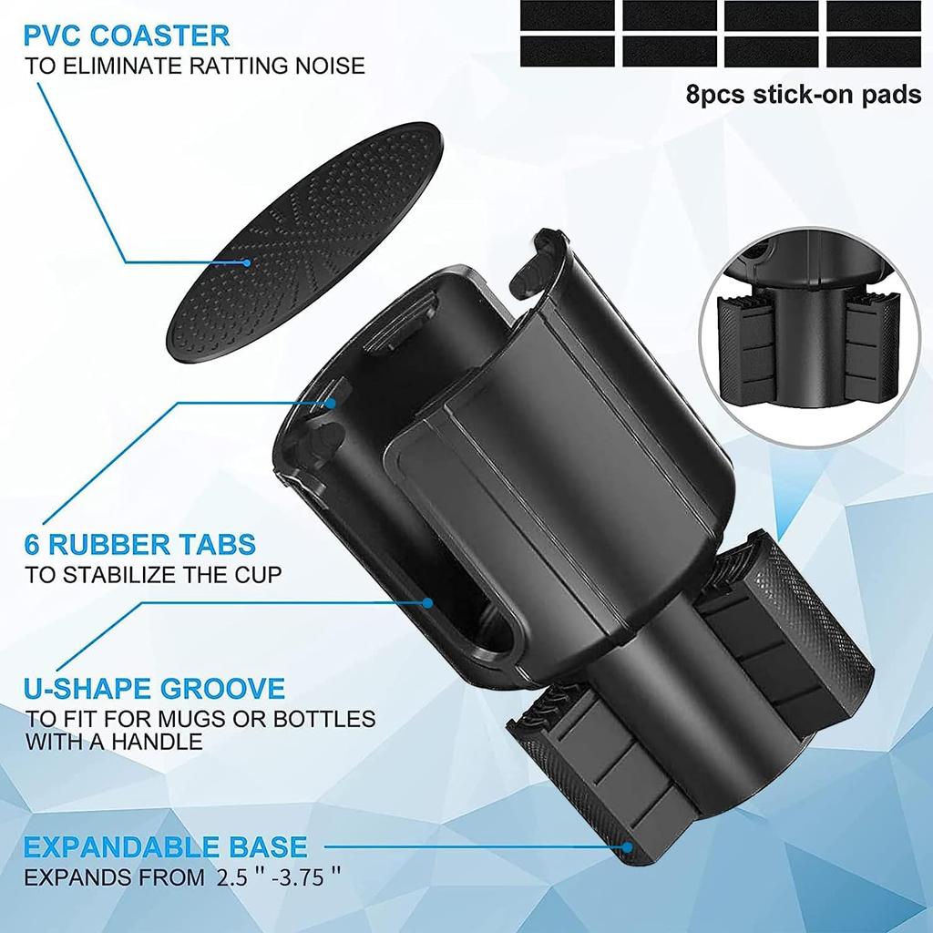 Car Cup Holder Expander Adapter Adjustable Base, NARUNDREN Compatible For Yeti 20/26/30 Oz Hydro Flasks Large 32/40Oz, Fits Most Cup Holder, Diameter