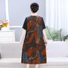 Elegant Plus Size Chiffon Patchwork Dress for Mature Women - Summer Short Sleeve, Stylish Two-Piece Look.
