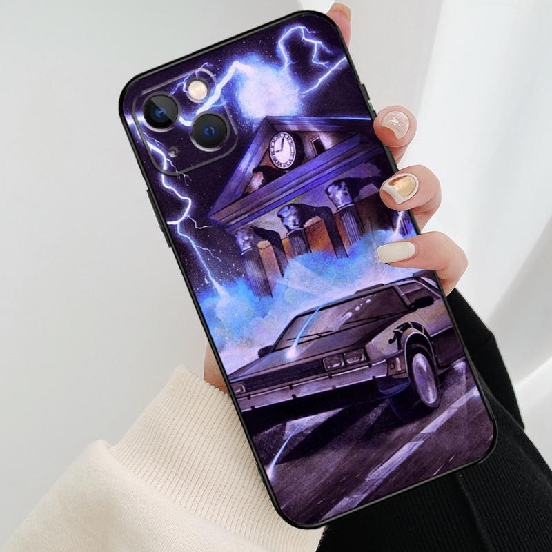 Back To The Future Time Machine Phone Case For iPhone 17 Pro Max 16 15 11 13 12 14 Pro Max mini 15 16 Plus 16e 17 Air Cover