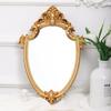 Specchio da Parete per Bagno Vintage Europeo Specchio per Trucco da Viaggio Vittoriano Barocco Specchio per Trucco con Cornice Piccola Specchio da Parete in Resina Oro