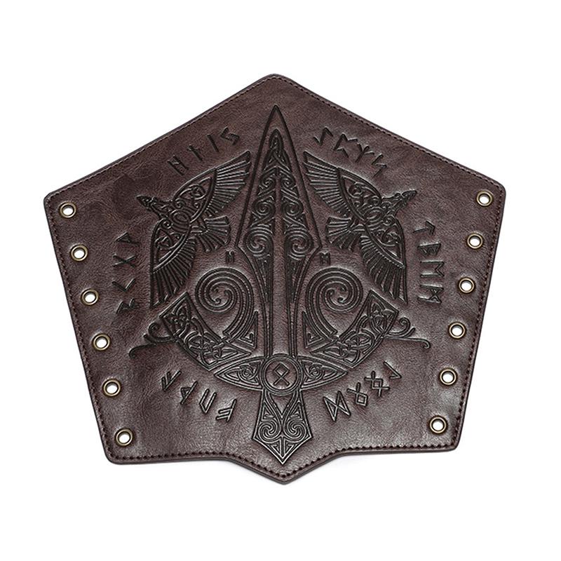 

Средневековый ретро-напульсник с тиснением, реквизит для косплея, рыцарский наруч, соответствующий костюму, натуральная кожа, тисненая наручная броня