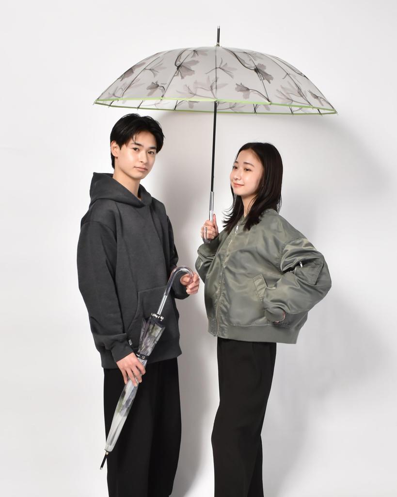 Waterfront Long LICENSE Series Crafted from Featuring a 16 and a Wind Resistance of Umbrella, "memorif. Petal" Asanohikari, 55cm, Nature, Petal-Shaped