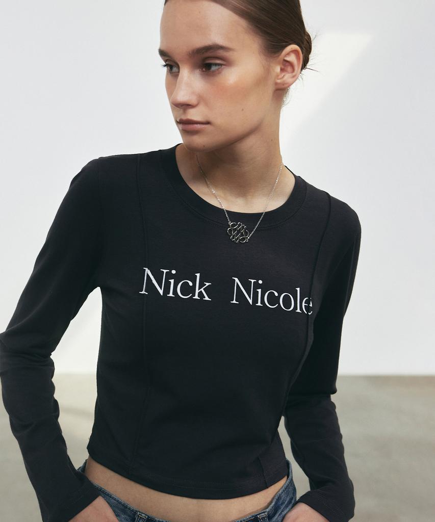 Nigaennikol Nicole Pintuck Ls Crop Top_Charcoal