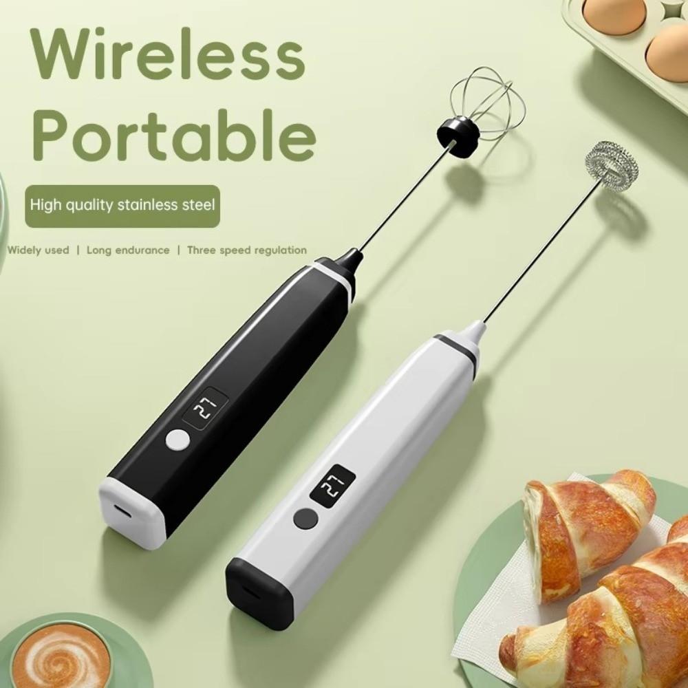 USB Rechargeable Electric Milk Frother Wireless Handheld Coffee Mixer Milk Foam Maker Kitchen Use
