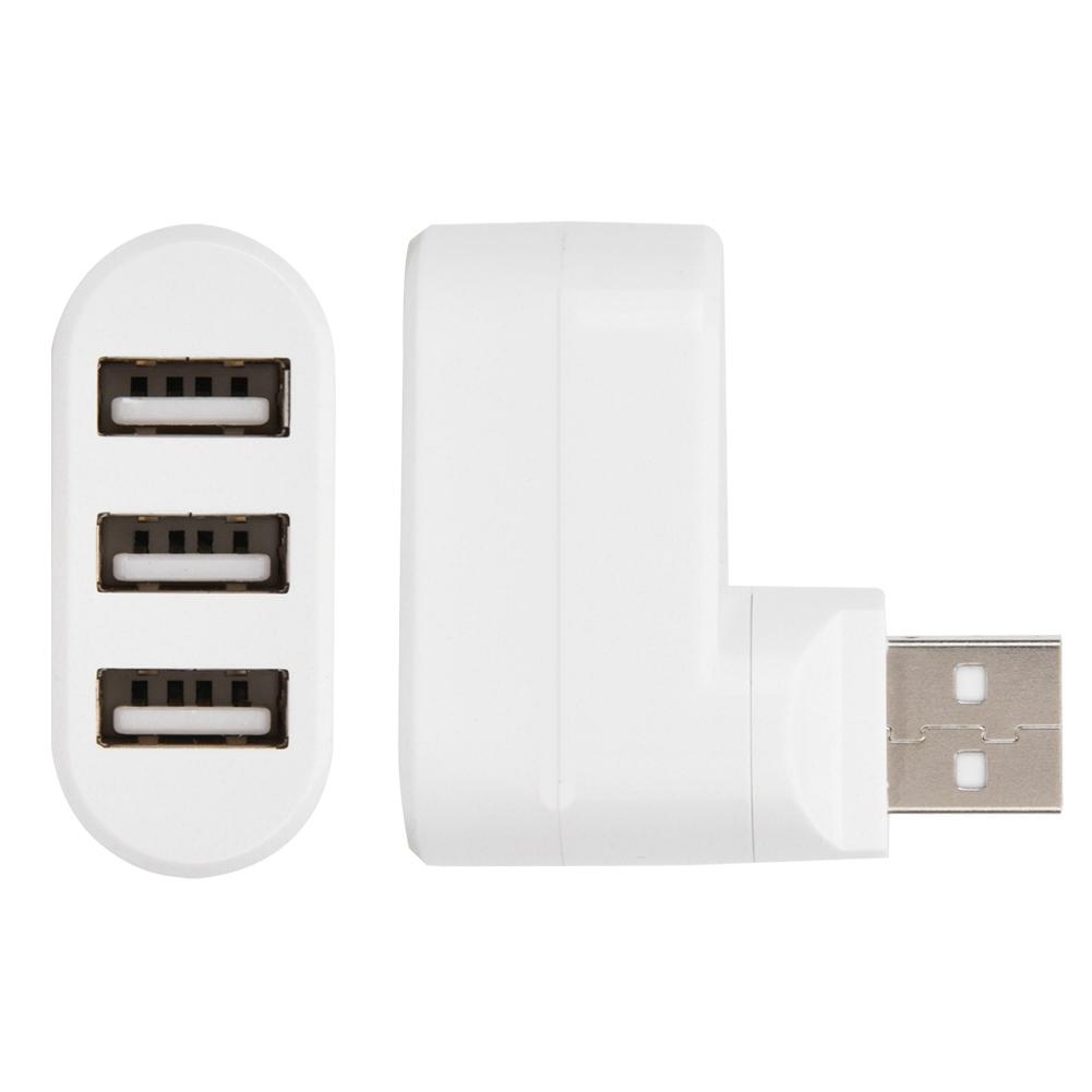 USB Hubs Ports USB 2.0 Mini Rotate Splitter Adapter Hub for PC Notebook Laptop Mac White