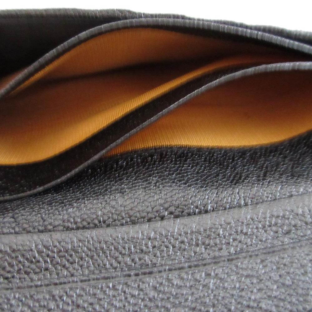 Used AUTHENTIC BVLGARI Long wallet Doppio tondo long wallet Black Leather