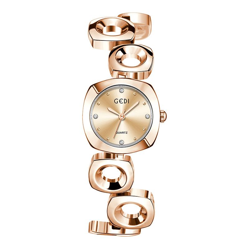Light Luxury Irregular Bracelet Watch Temperament Art High-End Quartz Watch Women'S Outer Circle Inner Alloy Watch