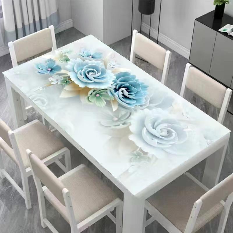 Piele PVC față de masă pentru masă de cafea, masă de dining, impermeabilă, rezistentă la ulei, anti-opărire, rezistentă la murdărie și fără spălare, stil modern simplu drăguț pastoral