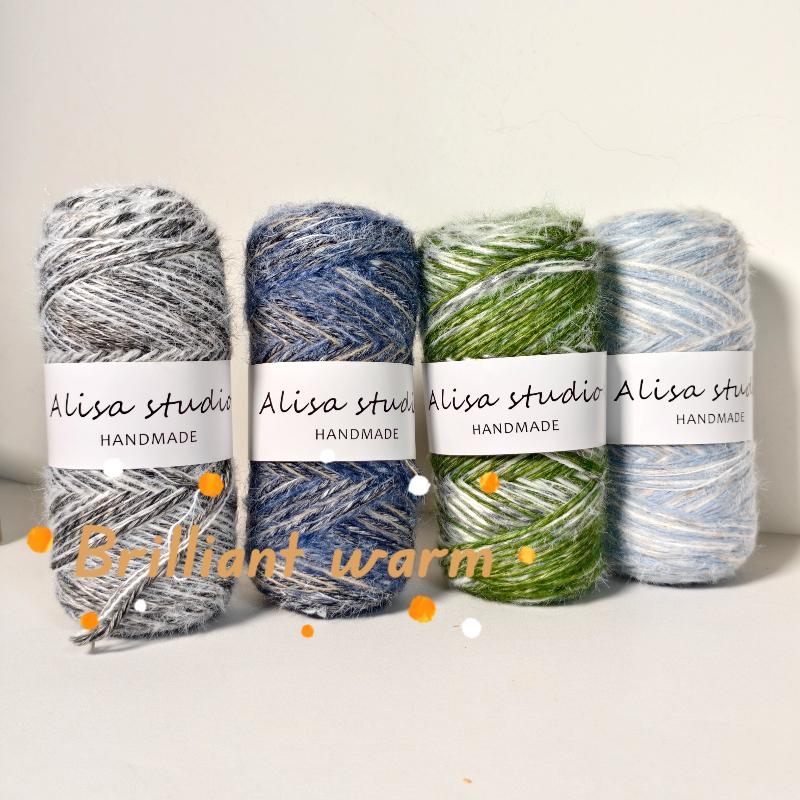 150g/roll Multi-color Spray Wool Yarn Feather Long Mink Wool Blended Yarn Handmade DIY Knitted Scarf Bag Weaving Thread