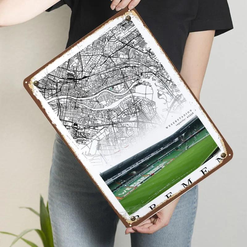 

Werder Bremen Stadium Poster Map Metal Sign Things for Room Design Custom Tin Plaques for Wall Art Decoration Vintage Interior 7.9x11.8In(20x30cm)