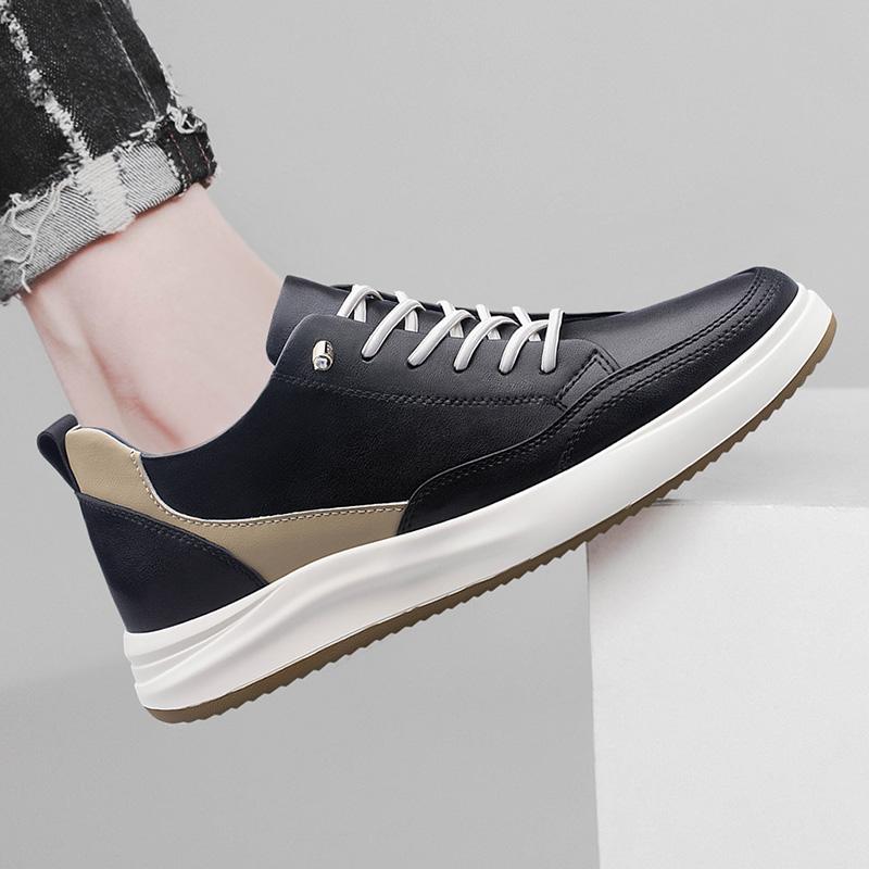 6cm 8cm Height Increasing Elevator Shoes Men Height Increase Shoes Genuine Leather Man Sneakers Taller Skateboard Casual Shoes