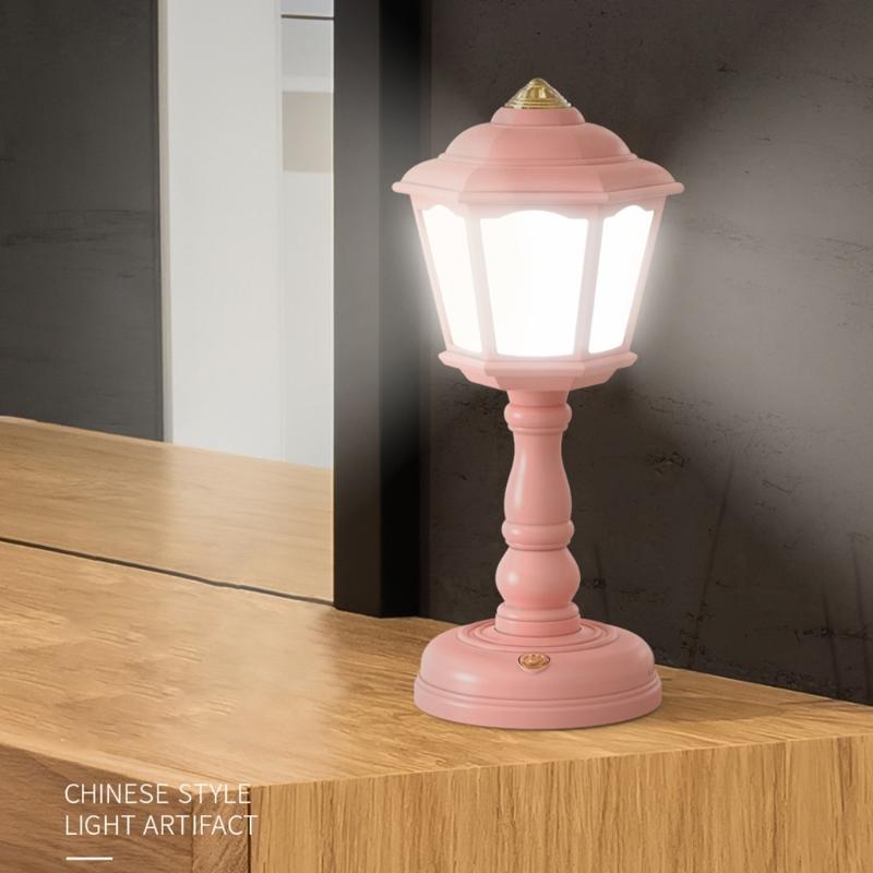Desk Decor Retro Lamp USB Charging Table Lamp Mini Street Lamps Design Night Lights Touch-Dimmable Bedside Desk Light
