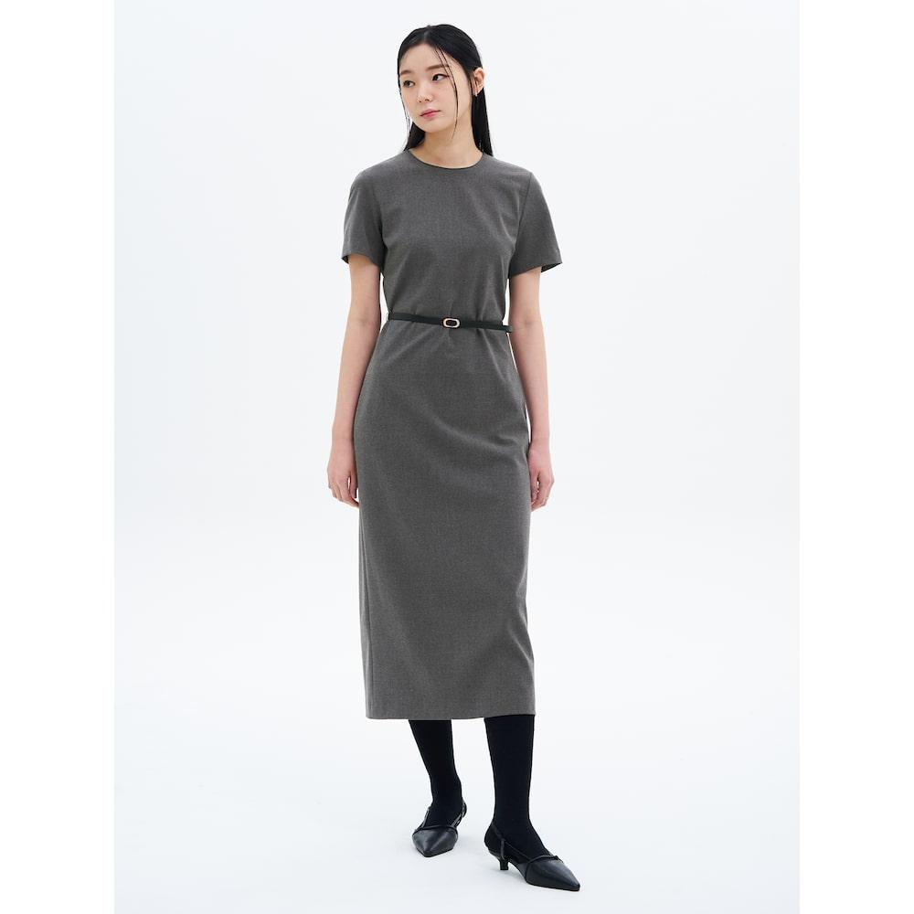 8SECONDS Belted Tr Dress Dark Gray
