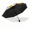 Garfield Study Night Automatic Open/Close Windproof Umbrella Folding Umbrella,Portable Compact Perfect Gift for Birthday, Christmas0809167