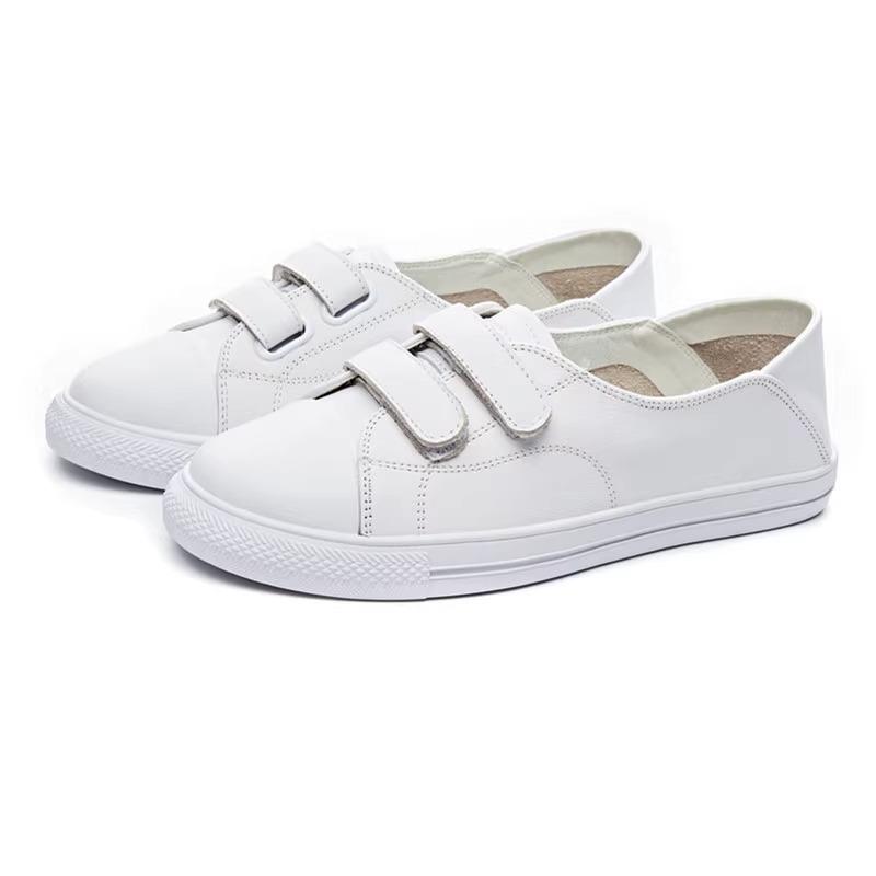 Leather Velcro Little White Shoes Women's Spring and Summer New One-pedal Flat-bottomed Lazy Breathable Shallow-mouth Single Shoes